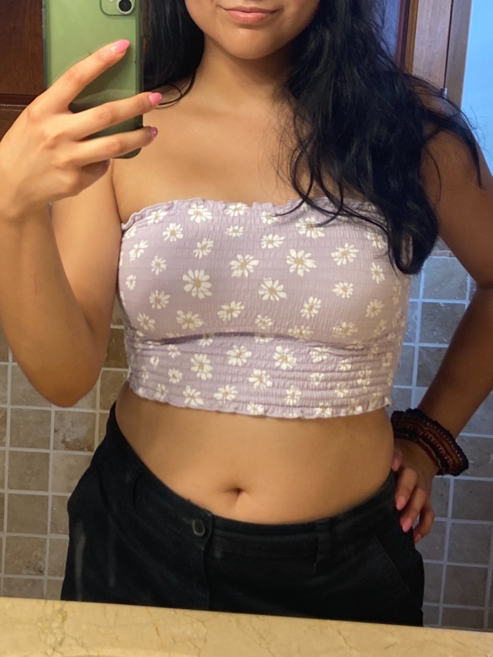 Hollister Lilac Daisy Tube Top - size small